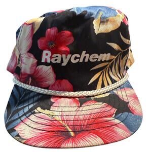 RayChem Vintage Hawaiian Floral Snapback Cap, Rope Trucker Detail